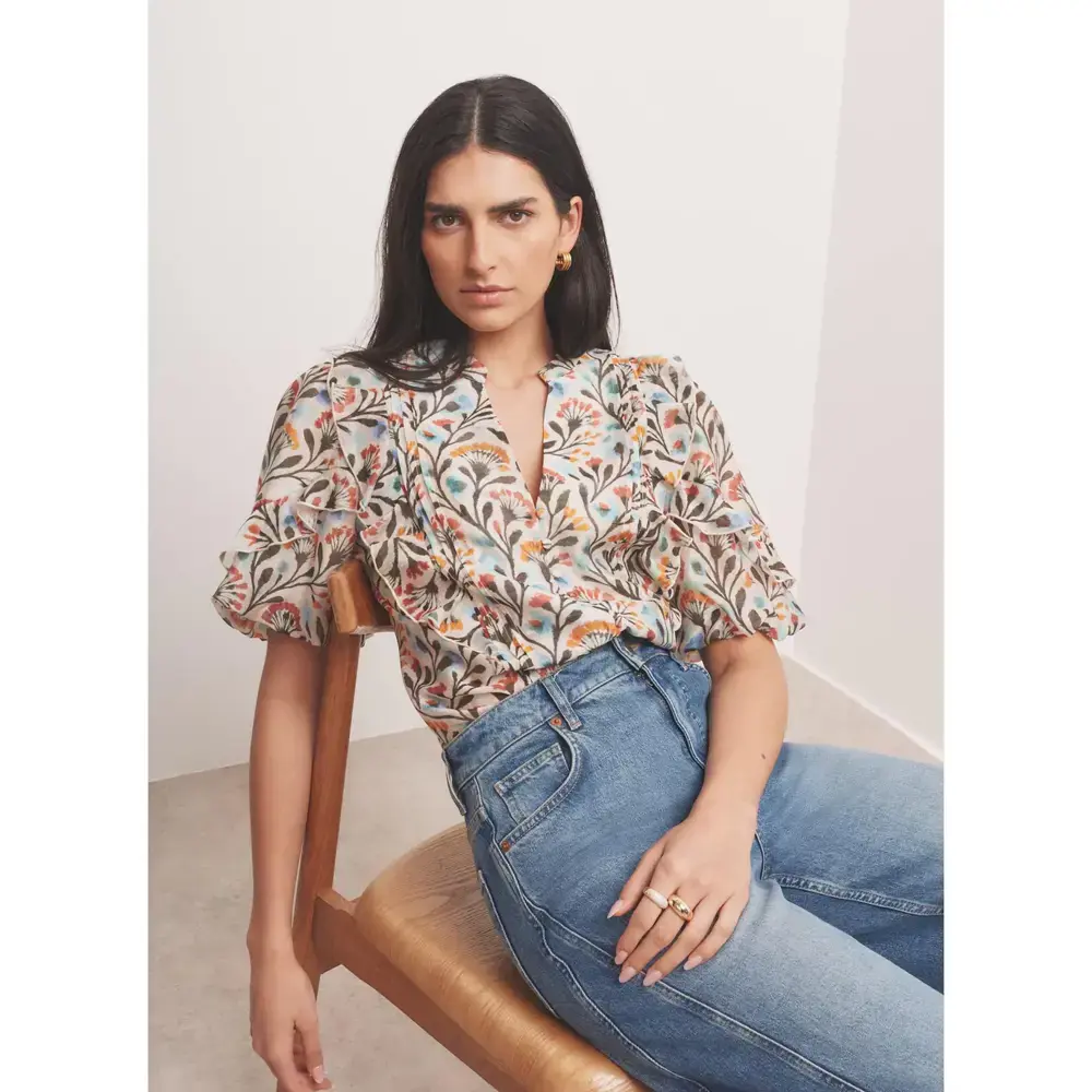 Mint Velvet Neutral Floral Blouse